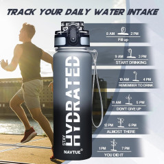 Bouteille Motivante 16.9 oz avec Marqueur de Temps Tritan