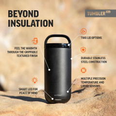 Ember Tumbler 16oz Noir - Mug Chauffant Contrôle App