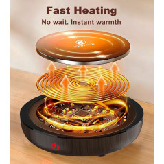 Kepwam Coffee Mug Warmer – Fast Heating, 3-Temp, Auto Shut Off & LED
