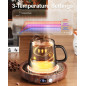 SWEETFULL Wood Desk Mug Warmer with Timer – Coffee Cup Heater for Office & Home