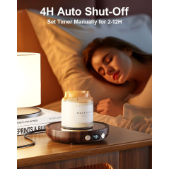 SWEETFULL Wood Coffee Mug Warmer with Timer for Desk Use