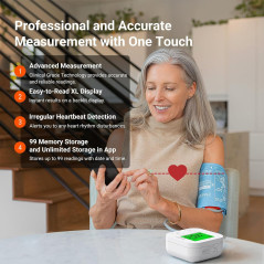 iHealth Track Smart Upper Arm Blood Pressure Monitor with Adjustable Wide-Range Cuff