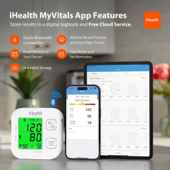 iHealth Track Smart Upper Arm Blood Pressure Monitor with Wide Cuff