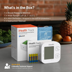 iHealth Track Smart Upper Arm Blood Pressure Monitor with Wide Cuff