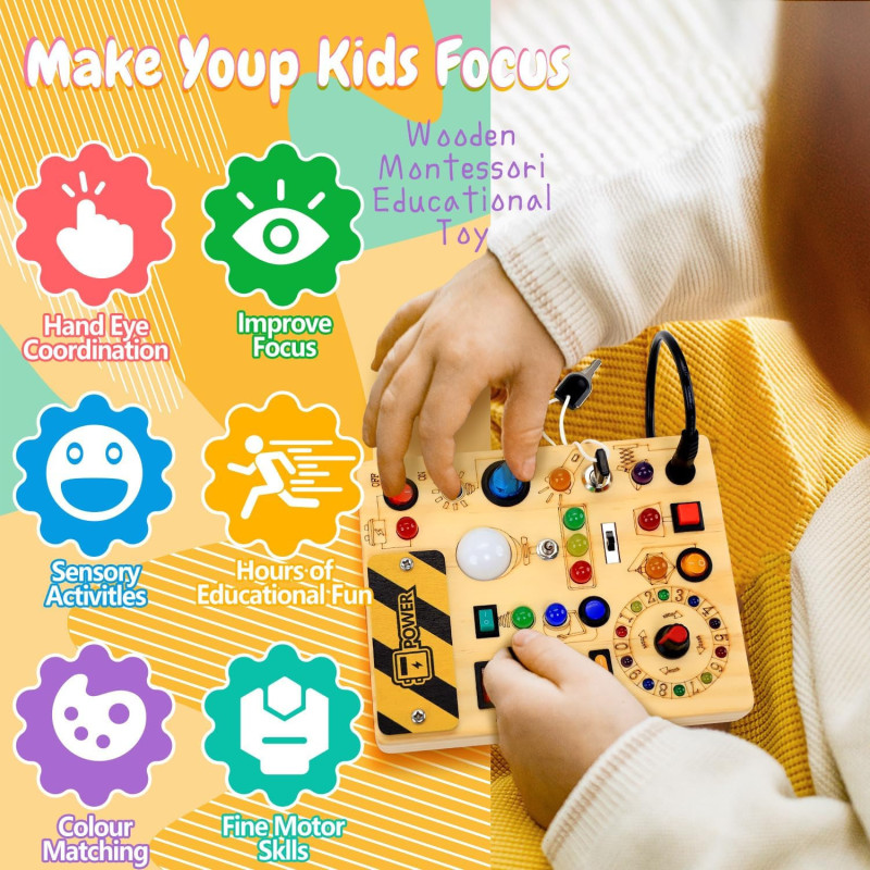 Tableau d'Activités Montessori LED pour Enfants 1-3 ans