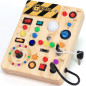 Busy Board with LED Light Switches - Montessori Sensory Toy for Toddlers 1-3 Years, Travel Gift Busy Board with LED Light Switches - Montessori Sensory Toy for Toddlers 1-3 Years, Travel Gift