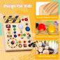 Busy Board with LED Light Switches - Montessori Sensory Toy for Toddlers 1-3 Years, Travel Gift Busy Board with LED Light Switches - Montessori Sensory Toy for Toddlers 1-3 Years, Travel Gift