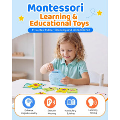 Aullsaty Talking Flash Cards for Toddlers 1-3 | Montessori Learning Toy