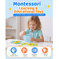 Aullsaty Cartes Flash Parlantes 248 Mots Montessori pour Tout-Petits 1-3 Ans, Jouet Éducatif Bleu