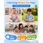 Aullsaty Cartes Flash Parlantes 248 Mots Montessori pour Tout-Petits 1-3 Ans, Jouet Éducatif Bleu