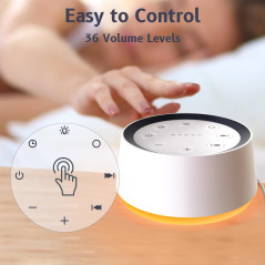 Brown Noise Sound Machine with 30 Sounds, Night Light & Timers for Sleep