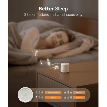 Dreamegg Portable White Noise Machine with 1000mAh Battery – Cream