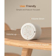 Dreamegg Portable White Noise Machine with 1000mAh Battery – Cream