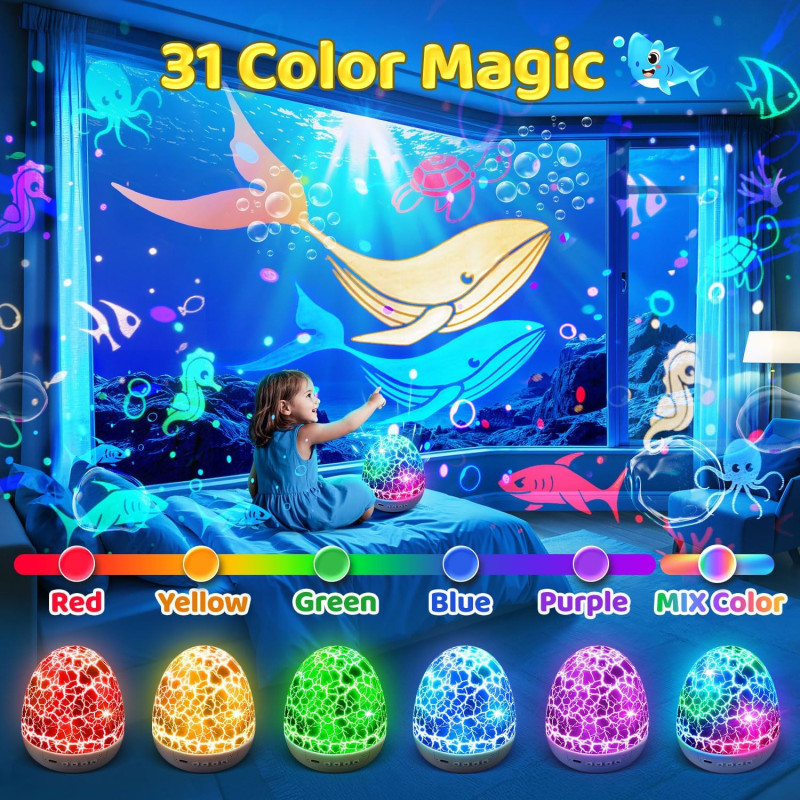 Sensory Toys for Kids with Autism | 31-Color Night Light Projector