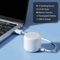 LEICEX Portable Sound Machine for Baby & Adults, 15 Non-Looping Sounds, Timer & Memory, Mini White Noise for Sleep &