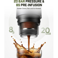 Fanttik Cafein 11 Portable Espresso Maker – 20 Bar USB-C Coffee Machine