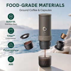 OutIn Mino Portable Electric Espresso Machine with Self-Heating – Travel-Friendly Coffee Maker