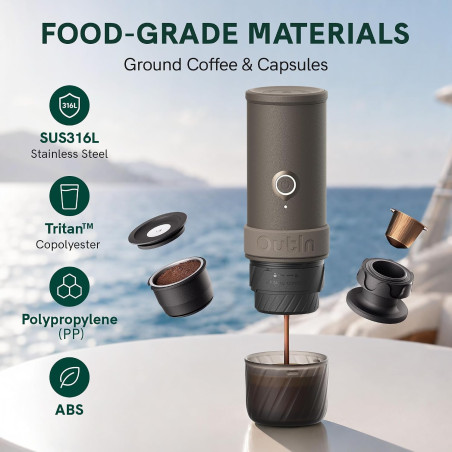 OutIn Mino Machine à Espresso Électrique Portable avec Auto-Chauffage pour Voyager