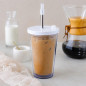 Reusable 16oz Leakproof Iced Coffee Tumbler, Double Wall Insulated, BPA-Free with Lid & Straw