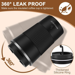 MOMSIV Tasse de voyage 12oz, isolée avec couvercle étanche anti-fuite