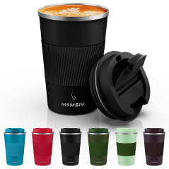 MOMSIV Mug de Voyage 12oz Isolé avec Couvercle Étanche