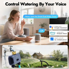 Smart WiFi Water Timer with Brass Inlet & App Control for Garden Hose