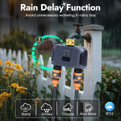 Smart WiFi Water Timer with Brass Inlet & App Control for Garden Hose