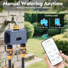 Smart WiFi Water Timer with Brass Inlet & App Control for Garden Hose