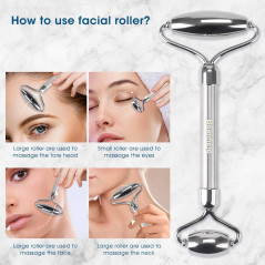 Bealihelp Stainless Steel Face Roller & Gua Sha for Wrinkles & Lifting