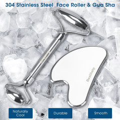 Bealihelp Roller & Gua Sha Acier Inoxydable Anti-Rides