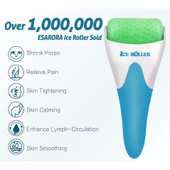 ESARORA Ice Roller Visage & Yeux - Anti-Pocher, Migraine, Douleur, Soins de la Peau