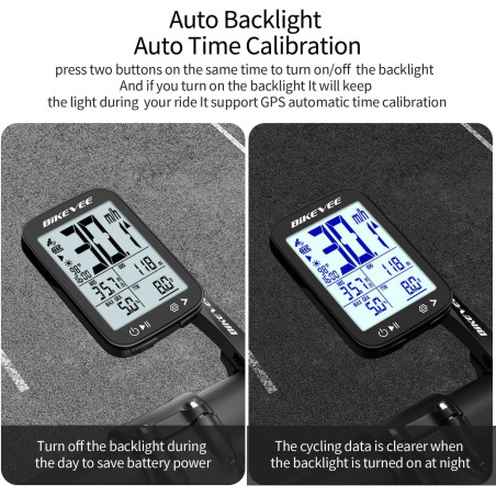 GPS Bike Computer 2.4 Screen, Altitude, Gradient, IPX7 Waterproof, 28H