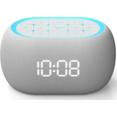 ANJANK White Noise Sound Machine Alarm Clock with Bluetooth, 21 Sounds, 7 Night Lights, Dimmer & Timer