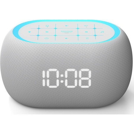 ANJANK White Noise Sound Machine Alarm Clock with Bluetooth, 21 Sounds, 7 Night Lights, Dimmer & Timer