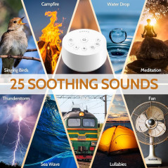 Color Noise Sound Machine: 25 Soothing Sounds, 32 Volumes & Timers
