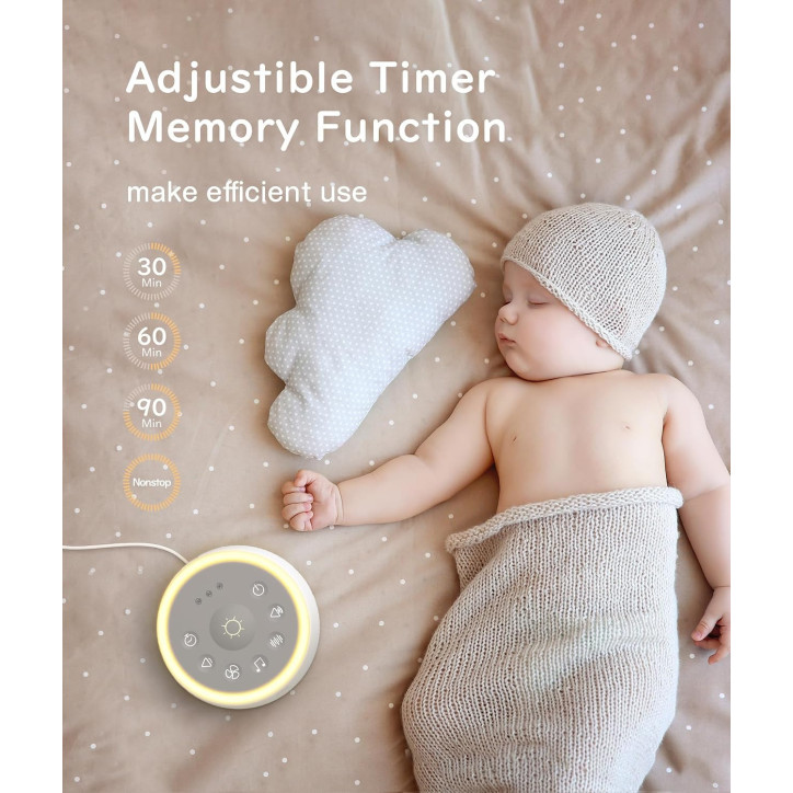 Dreamegg D1 Baby Sound Machine - White Noise, Night Light, 24 Sounds, Timer & Memory, Nursery Lamp (White) Dreamegg D1 Baby Sound Machine - White Noise, Night Light, 24 Sounds, Timer & Memory, Nursery Lamp (White)