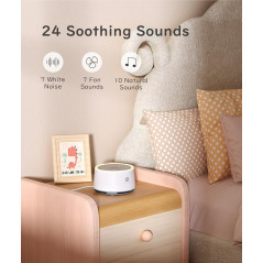 Dreamegg D1 Baby Sound Machine - White Noise, Night Light, 24 Sounds, Timer & Memory, Nursery Lamp (White)