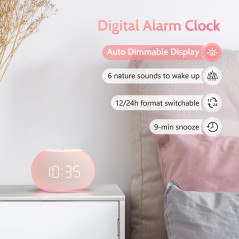 REACHER Horloge Réveil Auto-Dimmable avec Lumière Nuit Fille
