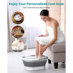 Nekteck Collapsible Foot Soaking Tub - Portable Grey Foot Spa Bath
