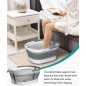 Nekteck Collapsible Grey Foot Soaking Tub for Foot Bath Spa and Soak