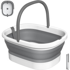 Nekteck Collapsible Foot Soaking Tub - Portable Grey Foot Spa Bath