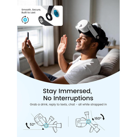 Kawaye VR Head Strap for Meta Quest 3S/3/2 with 10000mAh Battery Pack