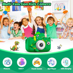 Dinosaur Kids Camera with SD Card – Perfect Gift for Ages 3-12