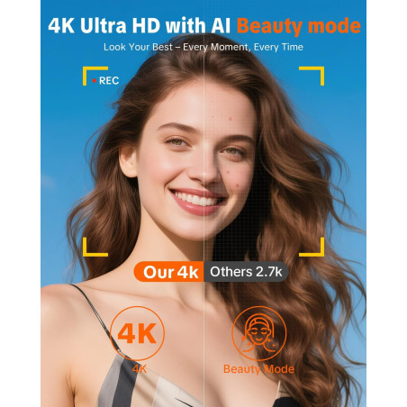 Caméra Numérique 4K W & O avec Écran Tactile Rotatif - Appareil Photo Enfants Facile à Utiliser