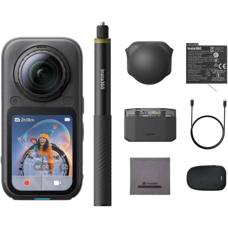 Insta360 X6 Essentials Bundle - 8K 360 Camera with 1/1.1'' Sensors