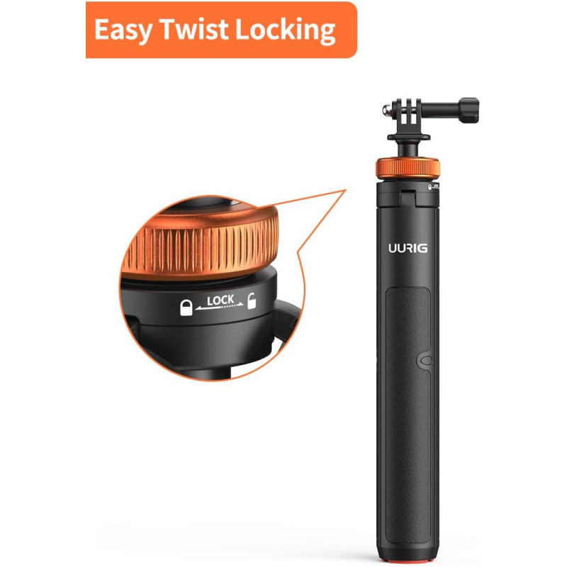 UURig Telescopic Selfie Stick with Tripod for GoPro & Insta360 Cameras