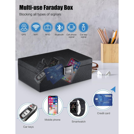 Faraday Box RFID Signal Blocker Key Fob Protector – Fits 15 Keys