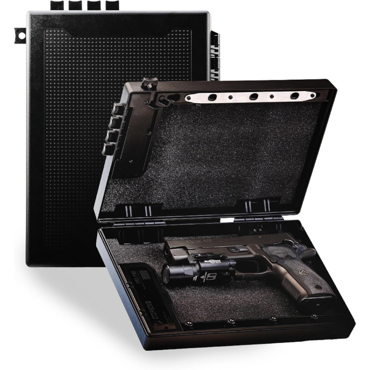 STOPBOX Coffre-Fort pour Arme - Rangement Tactique Portable, Accès Rapide, Conforme TSA - Noir 2 pièces STOPBOX Coffre-Fort pour Arme - Rangement Tactique Portable, Accès Rapide, Conforme TSA - Noir 2 pièces