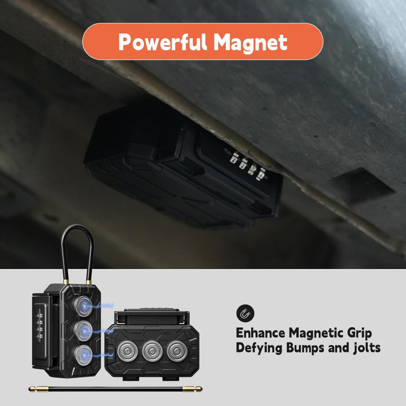 Boîte à clés magnétique avec serrure à combinaison - Forte aimant