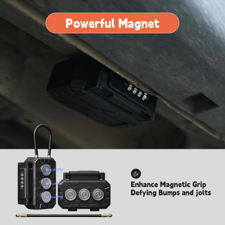 Magnetic Lock Box with Combination Lock & 3 Strong Magnets for Cars